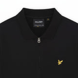 WILDVINE Clothing Co. Lyle & Scott jet black quarter zip polo shirt with gold eagle logo embroidery