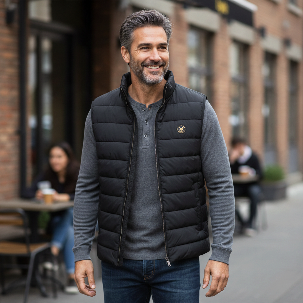 Lyle & Scott - Mens Tartan Lined Gilet - Jet Black - Jk2562V Z865 - Wildvine Clothing, Spalding, Lincolnshire