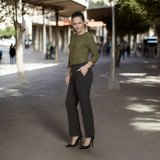 Pinnns - Ladies - Essential 27" Back Elasticated Waist Stretch Trouser - Iris - Black - Wildvine Clothing, Spalding, Lincolnshire