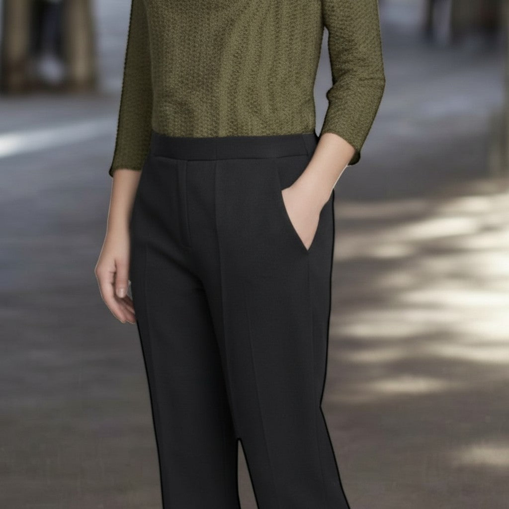 Pinnns - Ladies - Essential 27" Back Elasticated Waist Stretch Trouser - Iris - Black - Wildvine Clothing, Spalding, Lincolnshire