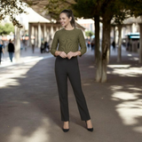 Pinnns - Ladies - Essential 27" Back Elasticated Waist Stretch Trouser - Iris - Black - Wildvine Clothing, Spalding, Lincolnshire