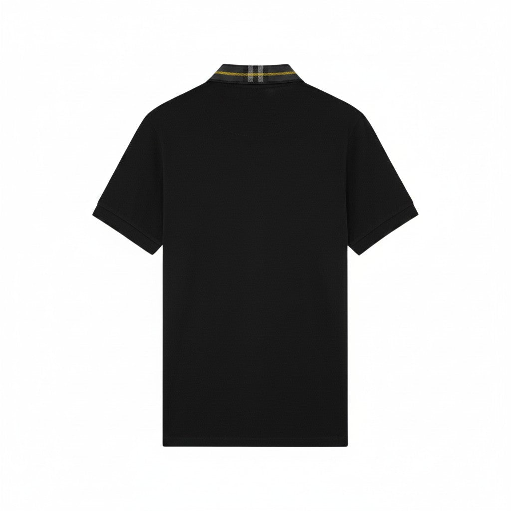 Lyle & Scott - Mens Tartan Collar Polo Shirt - Jet Black - SP2403V Z865 - Wildvine Clothing, Spalding, Lincolnshire