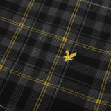 WILDVINE Clothing Co. Lyle & Scott jet black fine corduroy shirt with yellow tartan check and embroidered eagle logo