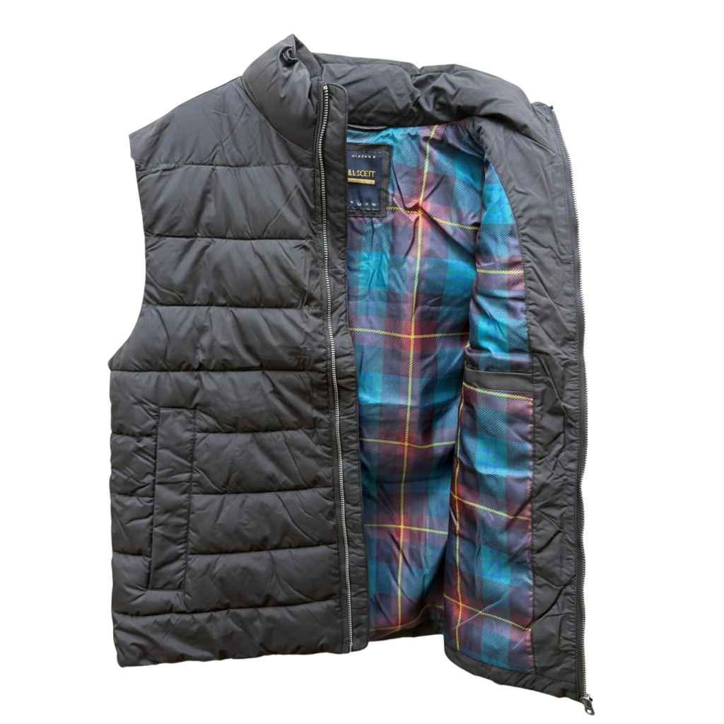 Lyle & Scott - Mens Tartan Lined Gilet - Jet Black - Jk2562V Z865 - Wildvine Clothing, Spalding, Lincolnshire