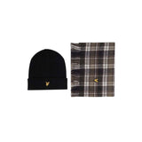Lyle & Scott - Mens Lambswool Blend Scarf and Beanie Hat Set - Blue Night Y050 - Wildvine Clothing, Spalding, Lincolnshire