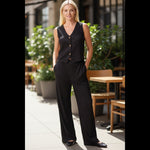 QED London - Ladies - Textured Waistcoat & Trouser Set - Wildvine Clothing, Spalding, Lincolnshire