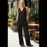 QED London - Ladies - Textured Waistcoat & Trouser Set - Wildvine Clothing, Spalding, Lincolnshire