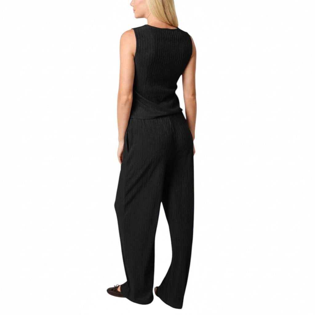 QED London - Ladies - Textured Waistcoat & Trouser Set - Wildvine Clothing, Spalding, Lincolnshire