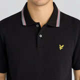 WILDVINE Clothing Co. Lyle & Scott jet black polo shirt with tipped collar and iconic yellow eagle logo