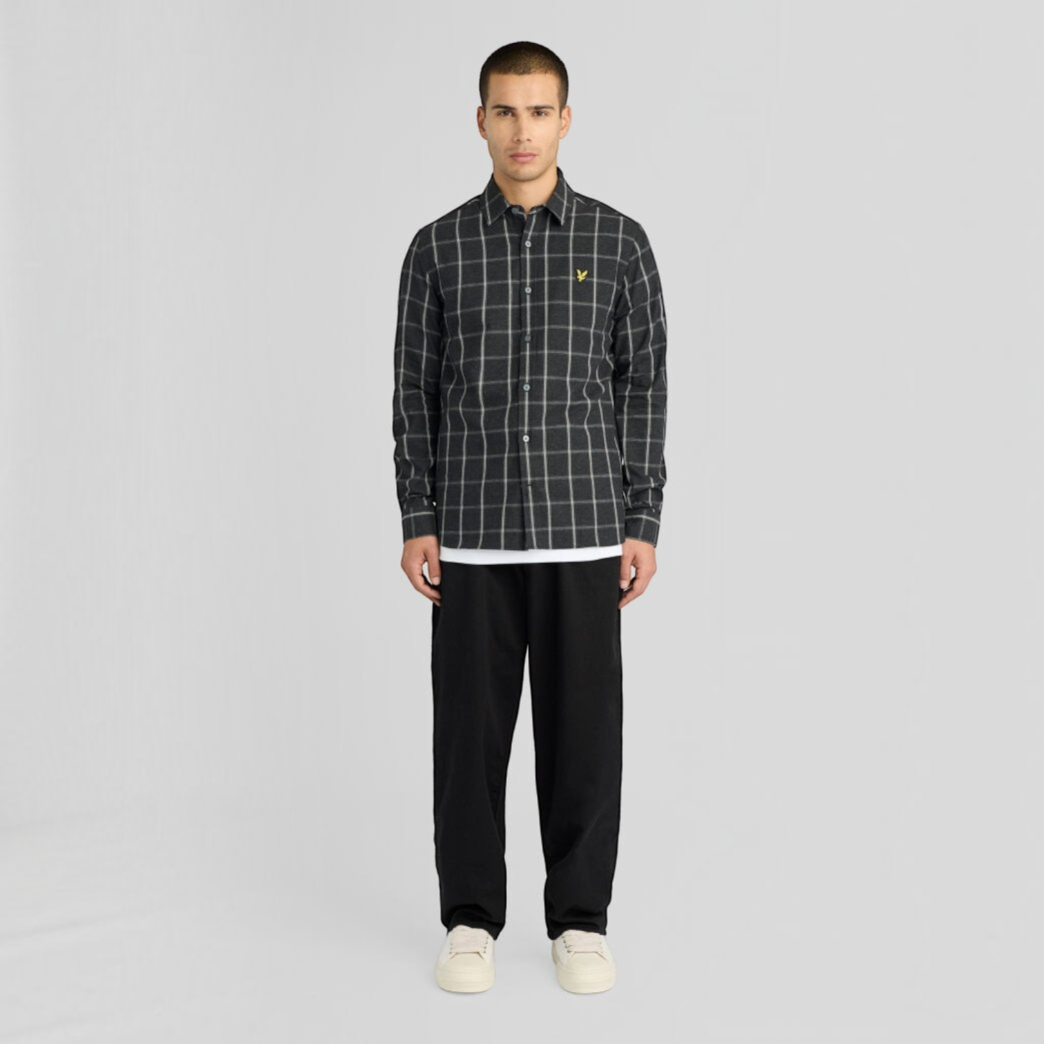 Lyle & Scott - Mens Broad Windowpane Check Shirt - Jet Black - LW2522V Z865 - Wildvine Clothing, Spalding, Lincolnshire