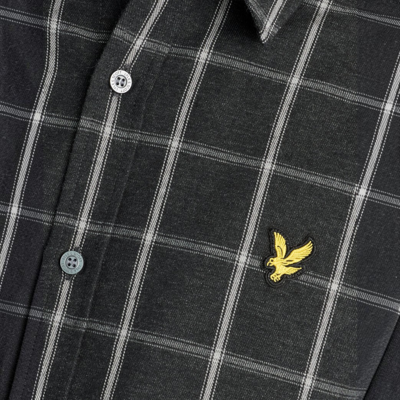 Lyle & Scott - Mens Broad Windowpane Check Shirt - Jet Black - LW2522V Z865 - Wildvine Clothing, Spalding, Lincolnshire