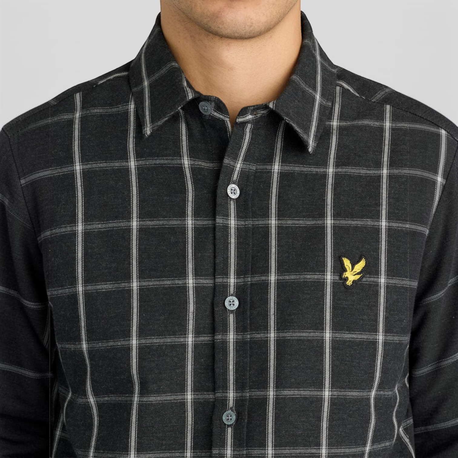 Lyle & Scott - Mens Broad Windowpane Check Shirt - Jet Black - LW2522V Z865 - Wildvine Clothing, Spalding, Lincolnshire