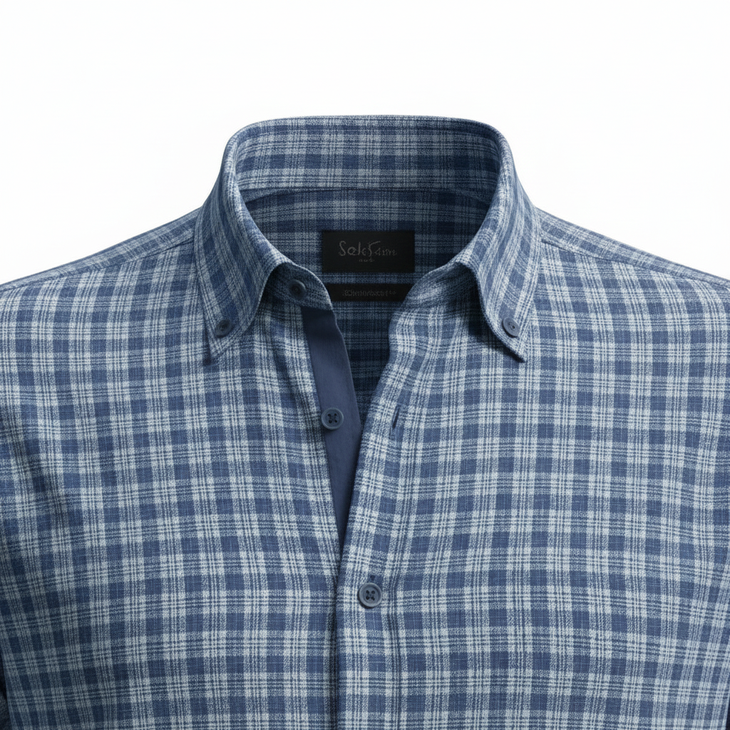DG's Drifter Mens - Ivano Regular Long Sleeve Casual Shirt - Blue Check - Wildvine Clothing, Spalding, Lincolnshire