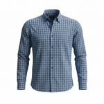 DG's Drifter Mens - Ivano Regular Long Sleeve Casual Shirt - Blue Check - Wildvine Clothing, Spalding, Lincolnshire