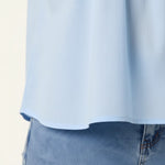 Ladies - Boho Cotton Ruffle & Lace Sleeve Top - Blue - Wildvine Clothing, Spalding, Lincolnshire