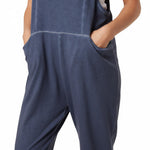 Moda - Ladies - Bow Detail Stone Wash Cotton Dungaree - Denim - Wildvine Clothing, Spalding, Lincolnshire