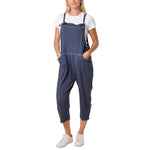 Moda - Ladies - Bow Detail Stone Wash Cotton Dungaree - Denim - Wildvine Clothing, Spalding, Lincolnshire