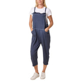 Moda - Ladies - Bow Detail Stone Wash Cotton Dungaree - Denim - Wildvine Clothing, Spalding, Lincolnshire