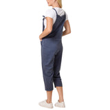 Moda - Ladies - Bow Detail Stone Wash Cotton Dungaree - Denim - Wildvine Clothing, Spalding, Lincolnshire