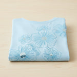 Wild Flower - Ladies - Floral Embellished T-Shirt - Blue - Wildvine Clothing, Spalding, Lincolnshire