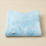Wild Flower - Ladies - Floral Embellished T-Shirt - Blue - Wildvine Clothing, Spalding, Lincolnshire