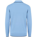 Gabicci Vintage - Mens Naxton Knitted Fistral Blue Lineker Tipped L/S Polo Shirt - Blue - V57GM09 - Wildvine Clothing, Spalding, Lincolnshire