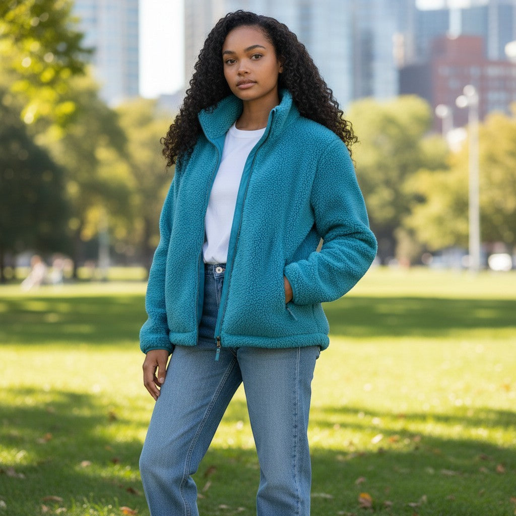 Lighthouse - Ladies Seashell Fleece - Blue - Wildvine Clothing, Spalding, Lincolnshire