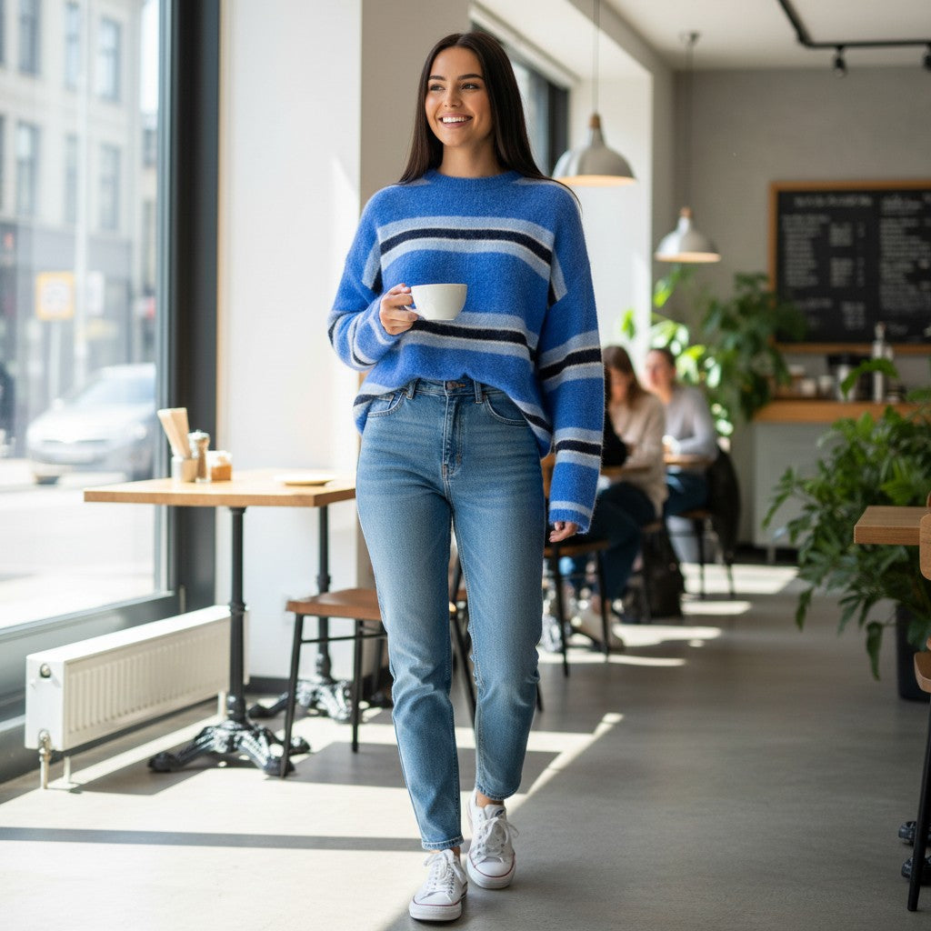 Fynch-Hatton - Ladies - Knitted Sweater - Alpaca & Sheep Wool - Pacific Blue - 26087712 651 - Wildvine Clothing, Spalding, Lincolnshire