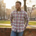 Fynch-Hatton - Mens Flannel Check Shirt - Brick - 16106310 346 - Wildvine Clothing, Spalding, Lincolnshire