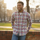 Fynch-Hatton - Mens Flannel Check Shirt - Brick - 16106310 346 - Wildvine Clothing, Spalding, Lincolnshire