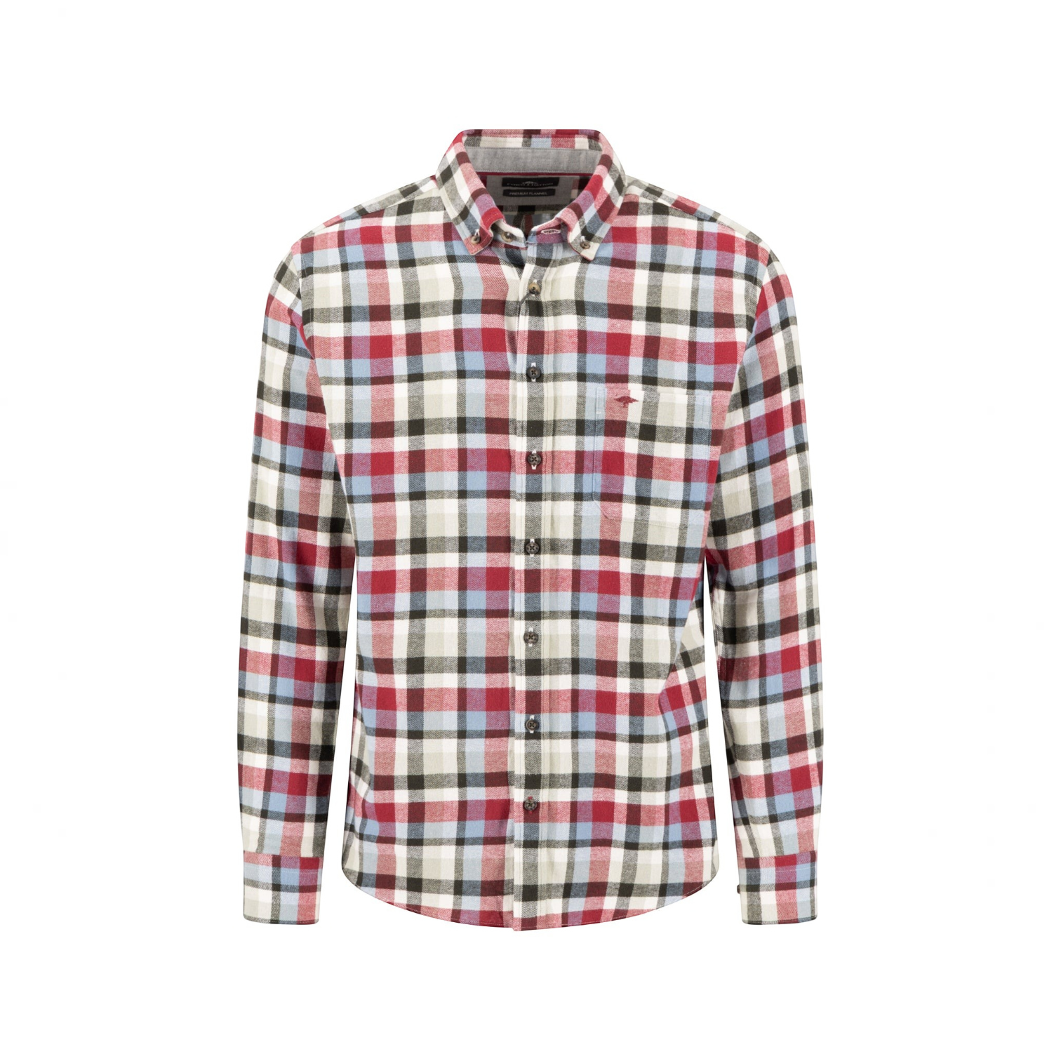 Fynch-Hatton - Mens Flannel Check Shirt - Brick - 16106310 346 - Wildvine Clothing, Spalding, Lincolnshire