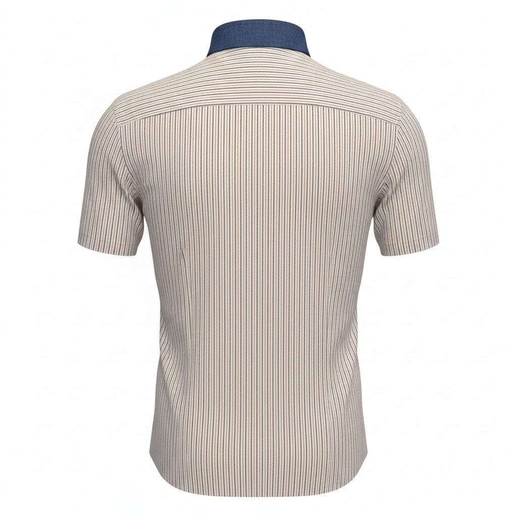 Gurteen - Mens - Seville - Modern Fit / Short Sleeved - Brick Stripe 544 - Wildvine Clothing, Spalding, Lincolnshire
