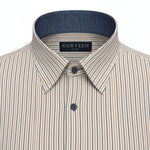 Gurteen - Mens - Seville - Modern Fit / Short Sleeved - Brick Stripe 544 - Wildvine Clothing, Spalding, Lincolnshire