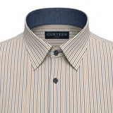Gurteen - Mens - Seville - Modern Fit / Short Sleeved - Brick Stripe 544 - Wildvine Clothing, Spalding, Lincolnshire