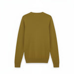 Back view of a bronze Lyle & Scott men's cotton merino V-neck jumper from WILDVINE Clothing Co.