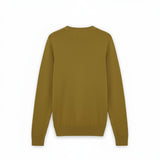 Back view of a bronze Lyle & Scott men's cotton merino V-neck jumper from WILDVINE Clothing Co.