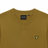 WILDVINE Clothing Co. bronze Lyle & Scott cotton merino wool V-neck jumper with signature eagle logo embroidery