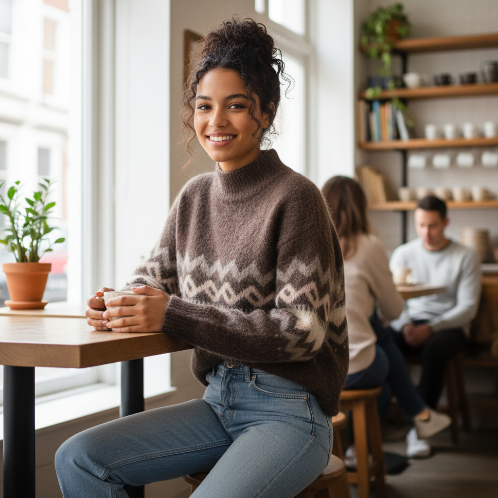 Fynch-Hatton - Ladies - Alpaca / Wool Pullover Norway Yearn - Brown - 26097470 896 - Wildvine Clothing, Spalding, Lincolnshire