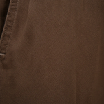 Close-up of brown fine texture fabric from WILDVINE Clothing Co. MEYER Chicago luxury chinos.