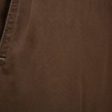 Close-up of brown fine texture fabric from WILDVINE Clothing Co. MEYER Chicago luxury chinos.