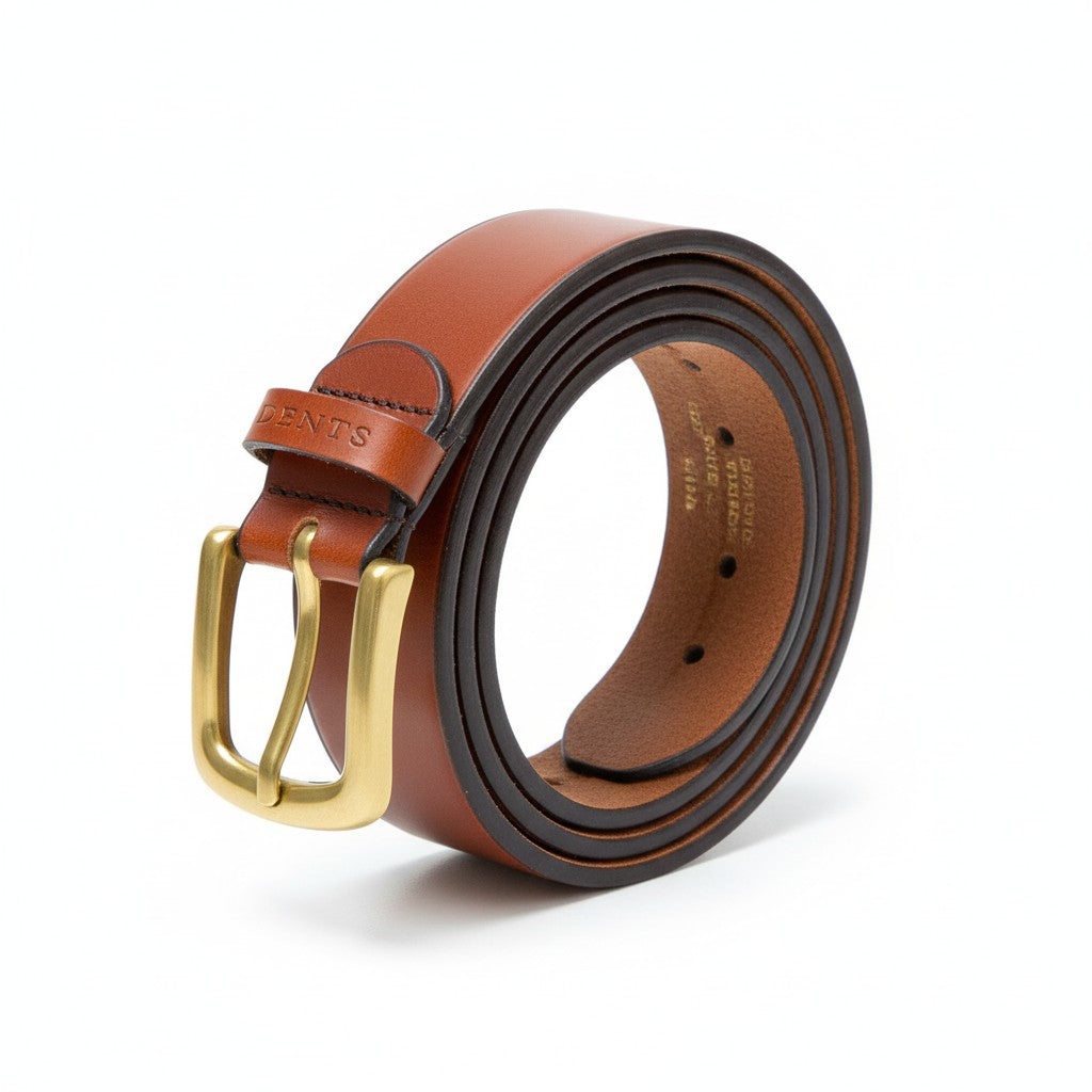 Dents - Mens Belt - Smooth Leather Belt - Brown Buffalo Leather - Wildvine Clothing, Spalding, Lincolnshire