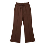 QED London - Ladies - Pintuck Wide Leg Trouser S M Mocha - Wildvine Clothing, Spalding, Lincolnshire