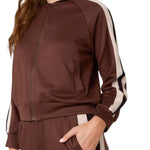 QED London - Ladies - Stripe Bomber Jacket & Matching Trouser Set - Wildvine Clothing, Spalding, Lincolnshire
