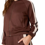 QED London - Ladies - Stripe Bomber Jacket & Matching Trouser Set - Wildvine Clothing, Spalding, Lincolnshire