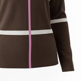 Alice Collins - Karlie Stripe Pullover - Chocolate Chip/W.White - 037A003 - Wildvine Clothing, Spalding, Lincolnshire