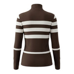 Alice Collins - Karlie Stripe Pullover - Chocolate Chip/W.White - 037A003 - Wildvine Clothing, Spalding, Lincolnshire