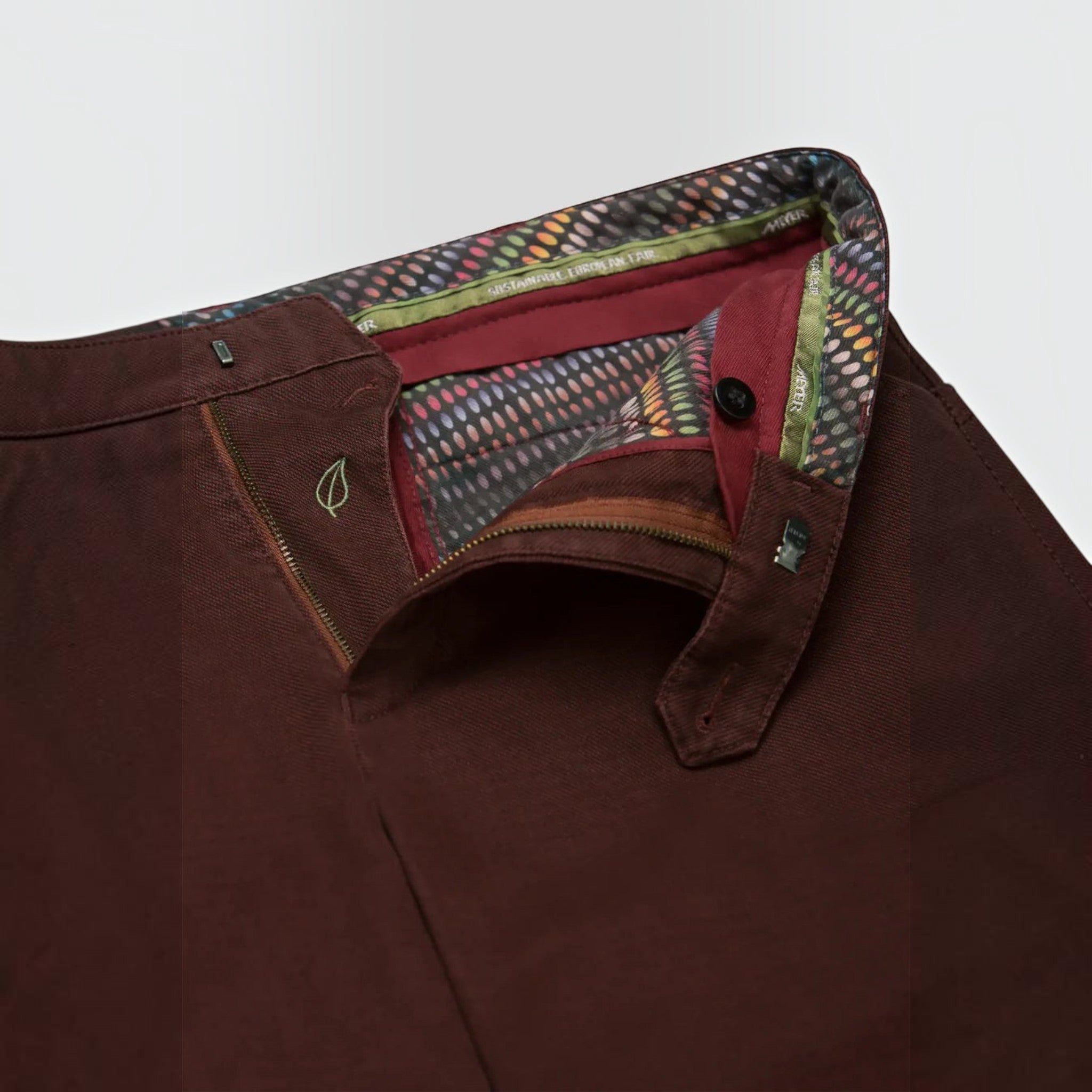 MEYER Chicago Mens Trousers – 2-5613 48 Fine Micro Cotton - Modern Fit - Burgundy - Wildvine Clothing, Spalding, Lincolnshire