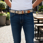 Dents - Mens Belt - Stretch Elastic Webbing Belt - Camel / Ivory - Wildvine Clothing, Spalding, Lincolnshire