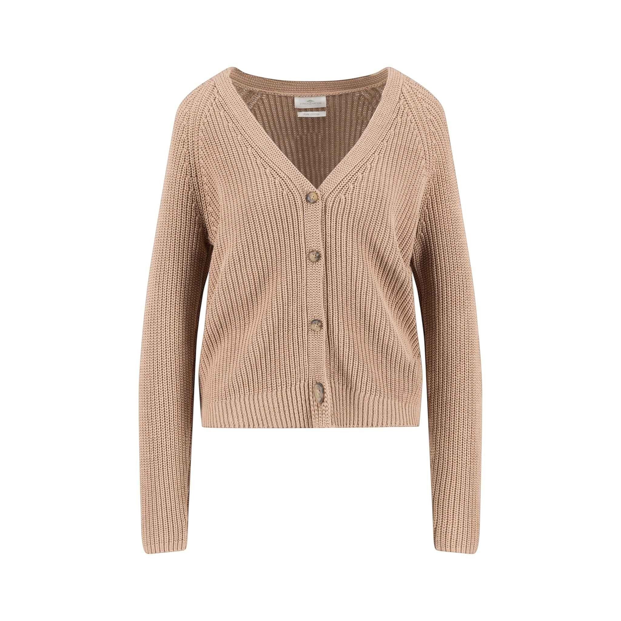 Fynch-Hatton - Ladies Cardigan Cotton - Cappuchino 842 - Wildvine Clothing, Spalding, Lincolnshire