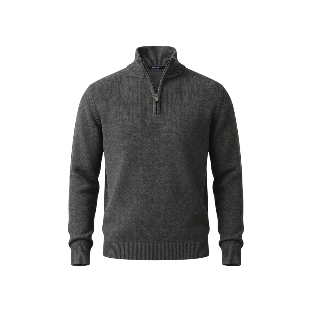 Jackdaw - Mens Finley 1/4 Chenille Sherpa Jumper - Charcoal - Wildvine Clothing, Spalding, Lincolnshire